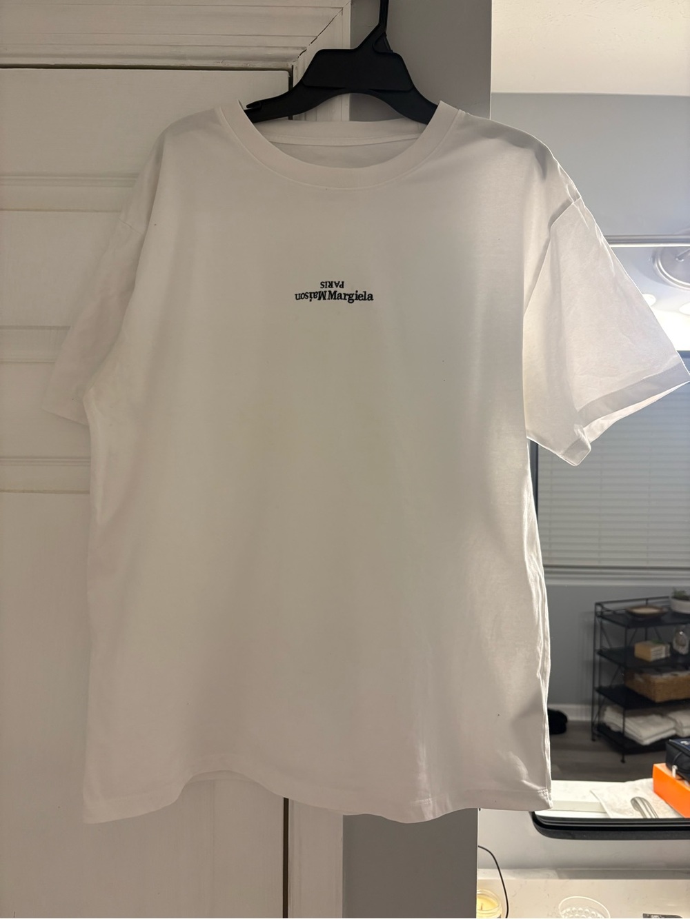 Maison Martin Margiela Men's White Logo Crewneck Tee